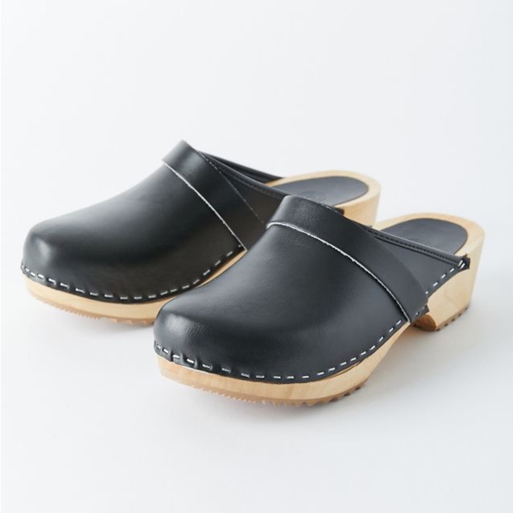 Urban Outfitters Leather Wood Clogs